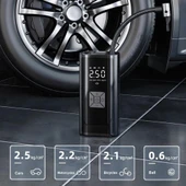 Valkyrie 100W 6000mAh Şarjlı Araba Lastik Hava Pompası LED Işıklı Çok Amaçlı Bisiklet Yatak Top Pompası - 4