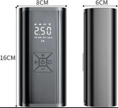 Valkyrie 100W 6000mAh Şarjlı Araba Lastik Hava Pompası LED Işıklı Çok Amaçlı Bisiklet Yatak Top Pompası - 9