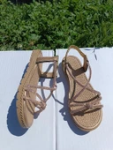 Sandalet Gümüş Taşlı Dore thumbnail 3