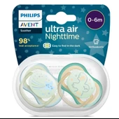 Philips Avent Ultra Air Night Karanlıkta Parlar Gece Emziği 0-6 ay Erkek SCF376/18 thumbnail 1