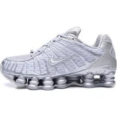 Nike Shox TL metalik gümüş erkek Sneakers beyaz beyaz - 3