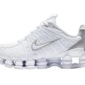 Nike Shox TL metalik gümüş erkek Sneakers beyaz beyaz - 2