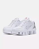 Nike Shox TL metalik gümüş erkek Sneakers beyaz beyaz - 4