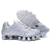 Nike Shox TL metalik gümüş erkek Sneakers beyaz beyaz - 1