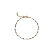 14 Ayar Altın Kaplama Duman Rengi Kuvars Doğal Taşlı El Yapımı Gümüş Bileklik - CBS00132 thumbnail 2