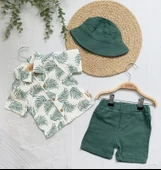 Şapkalı Yaprak Desenli Takım - 5