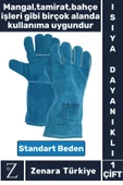 Dayanıklı Kaynak Yangın Mangal Tamir İş Su Geçirmez Yüksek Isıya Dayanıklı Çok Amaçlı Deri Eldiven - 1