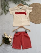 Kısa Kollu MAMA's İşlemeli Ünisex Çocuk Takımı - 6
