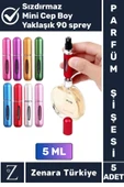 Kompakt Cep Boy Doldurulabilir Taşınabilir Sızdırmaz Pratik Çanta Boy Cep Parfümü Şişesi 5 ML 5 Adet thumbnail 1
