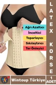 Özel Üretim Vücut Şekillendiren Toparlayan İncelten Ağrı Azaltan Ter Emici Kadın Askısız LATEX KORSE - 1