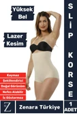 İz İç Göstermez Kaymaz Beden İncelten Sıkılaştıran Toparlayan LAZER KESİM Yüksek Bel Slip Korse thumbnail 1
