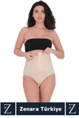 Gündelik Doğal Görünüm Vücut Beden Küçülten Toparlayan Yüksek Bel Ağraflı Slip Korseli TAYT - 2