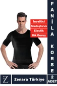 Jinekomasti Dik Duruş Göğüs Göbek Toparlayan Sıkılaştıran Ultra Esnek Erkek Fanila Korse 2 Adet thumbnail 1