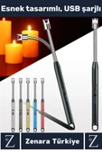 Kompakt Rüzgara Yağmura Dayanıklı Outdoor Kamp Piknik USB Şarjlı Esnek Bükülebilir Ocak Çakmağı - 2