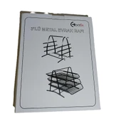 Bafix Evrak Rafı Metal Perforeli 3 Lü Siyah Metal Evrak Rafı - 1