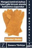 Dayanıklı Kaynak Yangın Mangal Tamir İş Su Geçirmez Yüksek Isıya Dayanıklı Çok Amaçlı Deri Eldiven - 1