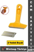 Ergonomik Keskin Çok Amaçlı Yer Buz Cam İnşaat Kalıntı Silikon Tortu Kazıyıcı 2 Yedek Bıçak Hediyeli - 1