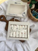 Penye Desenli, Kutulu Bebek Ağız Mendili , %100 Pamuklu , 6'lı 20x20 cm - 2