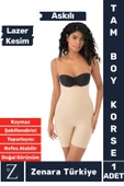 İz İç Göstermez Kaymaz Sıkılaştıran Şekillendiren Toparlayan LAZER KESİM Askılı Tam Boy Korse - 1