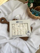 Penye Desenli, Kutulu Bebek Ağız Mendili , %100 Pamuklu , 6'lı 20x20 cm - 1