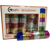 Bafix Desenli Bant Metalize 12 MM x 2 Metre 72 Li Paket - 1