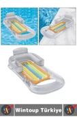 Dayanıklı Yüzme Havuz Deniz Keyif İçecek Koyma Yeri Koltuklu Tasarım Şişme Lüks Şeffaf DENİZ YATAĞI - 3