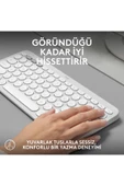 K380s Pebble Keys 2 Çoklu Cihaz Özellikli Bluetooth Türkçe Q Klavye - Beyaz - 5