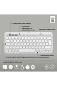 K380s Pebble Keys 2 Çoklu Cihaz Özellikli Bluetooth Türkçe Q Klavye - Beyaz - 6
