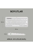 K380s Pebble Keys 2 Çoklu Cihaz Özellikli Bluetooth Türkçe Q Klavye - Beyaz - 9