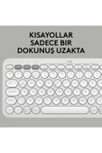 K380s Pebble Keys 2 Çoklu Cihaz Özellikli Bluetooth Türkçe Q Klavye - Beyaz - 4