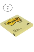 Post-It 3M 654 Yapışkanlı Not Kağıdı 76 x 76 mm 100 Yaprak Sarı - 1