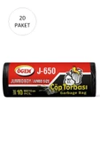 J-650 Jumbo Boy Çöp Torbası 80 x 110 cm 10 Lu Rulo x 20 Paket = 200 Adet (Siyah) - 1