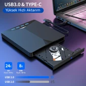 Valkyrie Harici CD DVD Rom Yazıcı Okuyucu USB 3.0 HUB Çoğaltıcı TF SD Kart Okuyucu 7in1 - 5