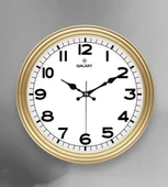 Klasik Kadran Gold Sarı Renk Sessiz Akar 30 Cm Duvar Saati - 2