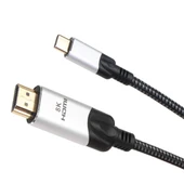 Vcom Siyah 1.8 Metre Type-C To Hdmi 2.0V Kablo - 1