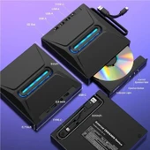 Valkyrie USB 3.0 Harici External CD DVD Okuyucu Yazıcı LED USB Hub TF SD Kart Okuyucu Çoğaltıcı - 7