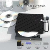Valkyrie Harici CD DVD Okuma Yazma USB 3.0 Hub Çok Amaçlı External Drive TF SD Kart Okuyucu 8in1 - 2