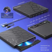 Valkyrie 8in1 Harici CD DVD Okuma Yazma USB 3.0 Hub Çok Amaçlı External Drive TF SD Kart Okuyucu - 6