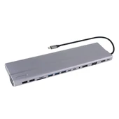 Vcom Type-C To USB3.0-3+USB2.0-2+VGA+RJ45+SD+TF+Audio+HDMI+DP+USB-C DATA-2+USB-C Çoklayıcı - 1