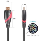 Vcom Siyah 30 Metre 1.4V Hdmi-M-Hdmi-M Kablo - 2