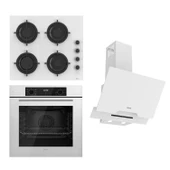 Ferre FLOWART-SILENTART Serisi Beyaz Set (CS206-FA + QBL63CB +D064-SA ) - Emaye Izgara - 1