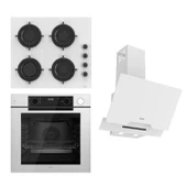Ferre STEAMART-FRYART-SILENTART Serisi Beyaz Set (CS206-FA + QEP64CB +D064-SA ) - Emaye Izgara - 1