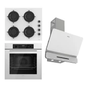 Ferre FLOWART-SILENTART Serisi Beyaz Set (CS206-FA + QBL63CB +D081-SA ) - Emaye Izgara thumbnail 1