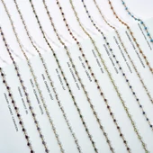 14 Ayar Altın Kaplama Sitrin Doğal Taşlı El Yapımı Gümüş Bileklik - CBS00133 thumbnail 4