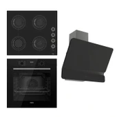 Ferre FLOWART-FLAMEART  Serisi Siyah Set (CS205-FA + QBL63CS +D080 ) - Emaye Izgara / Kademeli Musluk thumbnail 1