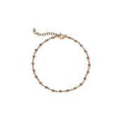 14 Ayar Altın Kaplama Sitrin Doğal Taşlı El Yapımı Gümüş Bileklik - CBS00133 thumbnail 3