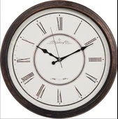 Nostaljik Eskitme Roma Rakamlı Sessiz Akar Duvar Saati 42cm Kahve - 1