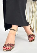 Lanja Leopar Süet Bordo Rugan Detaylı Ayakkabı - 3