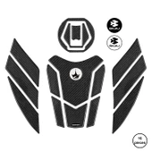 Bajaj Dominar 250-400 2020-2024 ile Uyumlu Kaydırmaz 6D Karbon 16 Parça Tank Pad Seti GC51 - 9