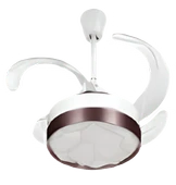 Gizli 42 inç Açılır Kanat  Tavan Vantilatör  Krom  Bluetooth Özellikli, 3 Renk LED Işık  3 Yıl Garantili thumbnail 2